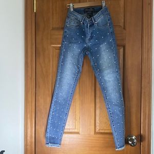 Beaded skinny fit skinny jeans